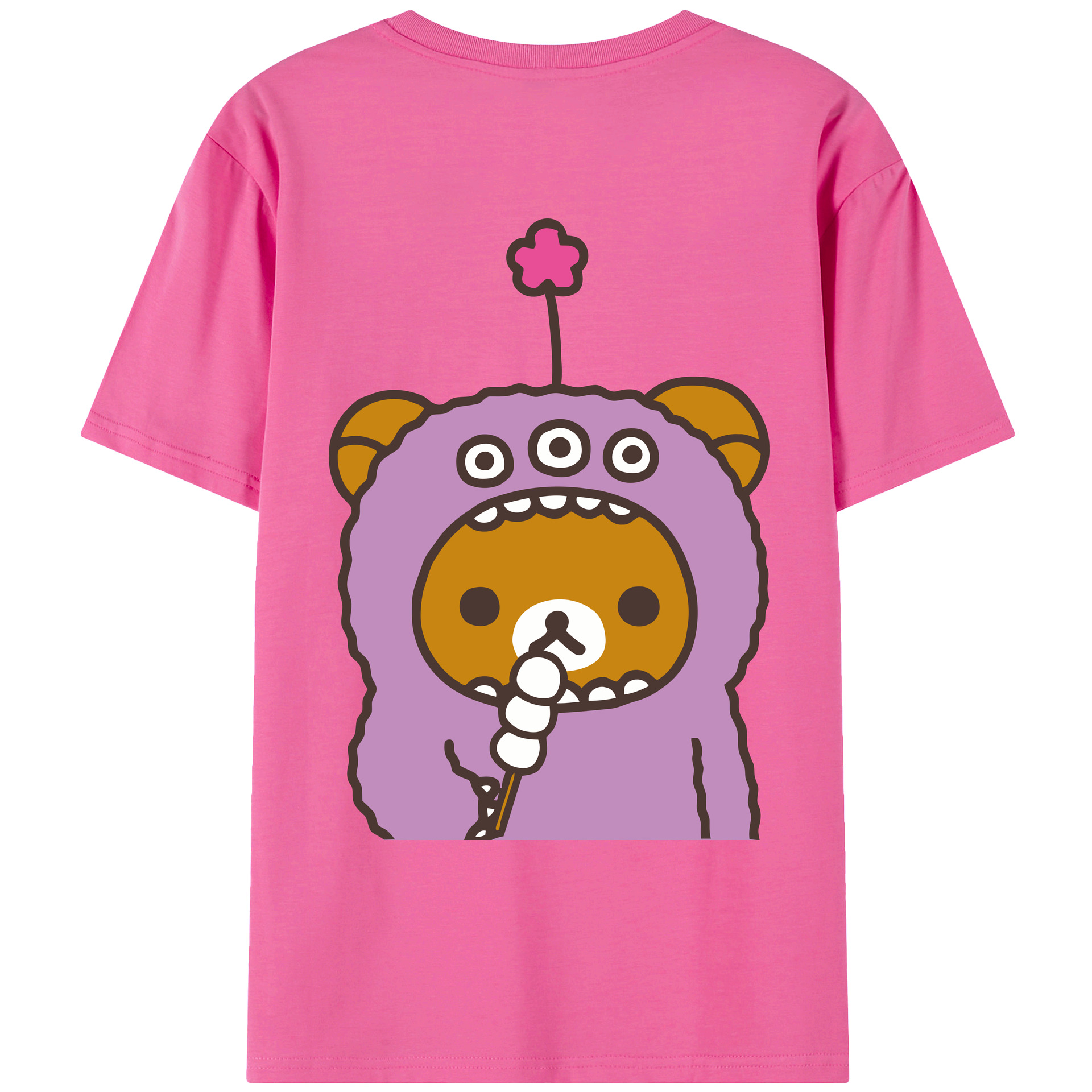 （画像用） リラックマ リラックマ キイロイトリ Rilakkuma Korilakkuma Kiiroitori レディース半袖Tシャツ(バックプリント)